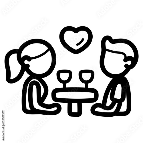 dinner line icon style