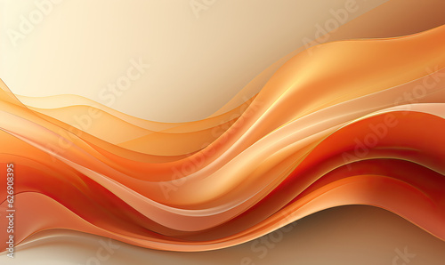 Abstract colorful background, waves in orange tone, background design.