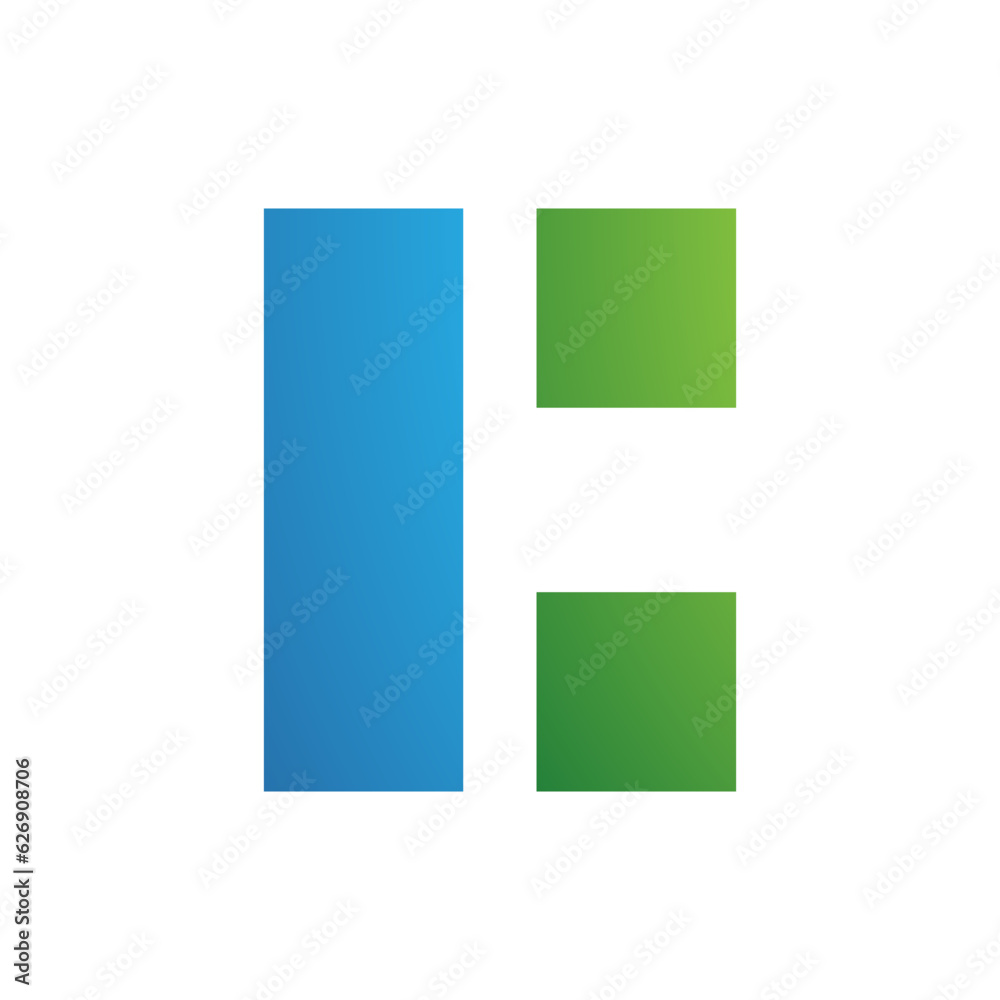 Blue and Green Rectangular Letter C Icon