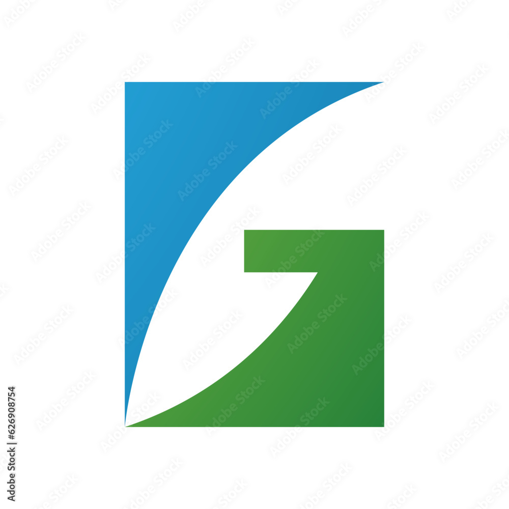 Blue and Green Rectangular Letter G Icon Blue and Green Rectangular Letter G Icon