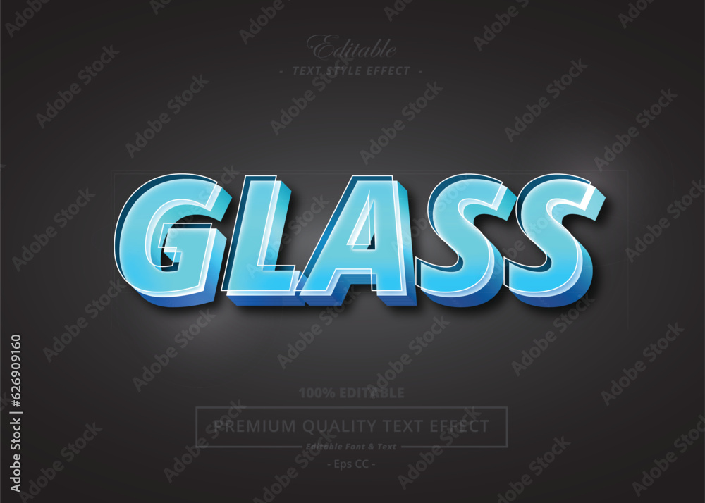 GLASS VECTOR TEXT STYLE EFFECT
