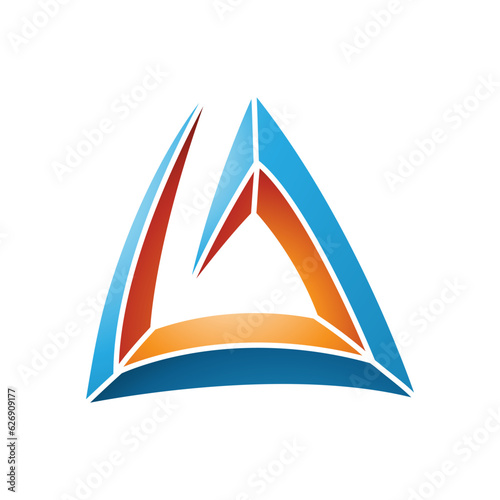 Blue and Orange Triangular Spiral Letter A Icon