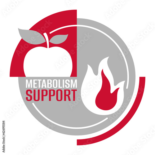 Metabolism Support flat vector label