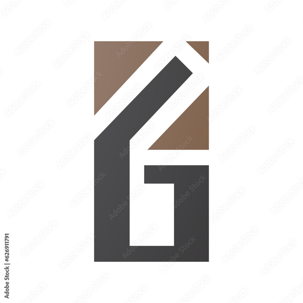 Brown and Black Rectangular Letter G or Number 6 Icon Brown and Black Rectangular Letter G or Number 6 Icon