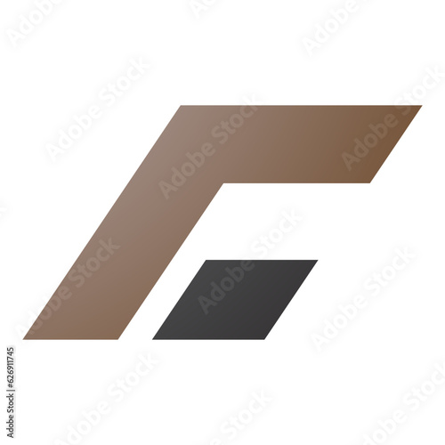 Brown and Black Rectangular Italic Letter C Icon