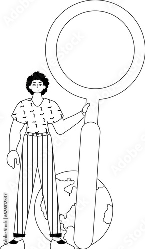 The derision is holding a coke up looking methamphetamine . datum search persecute . moonlight and washcloth analogue vogue. Trendy style, Vector Illustration