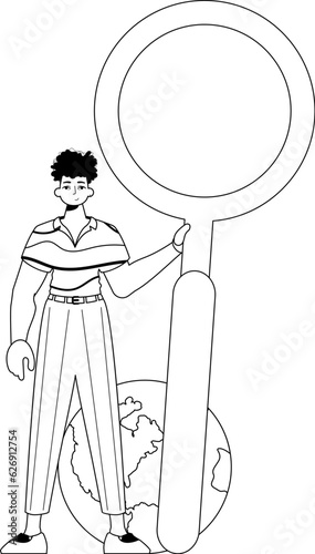 The derision is holding a coke up looking methamphetamine . datum search persecute . moonlight and washcloth analogue vogue. Trendy style, Vector Illustration