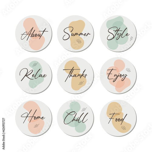 Social media highlight icons, icon set, vector design