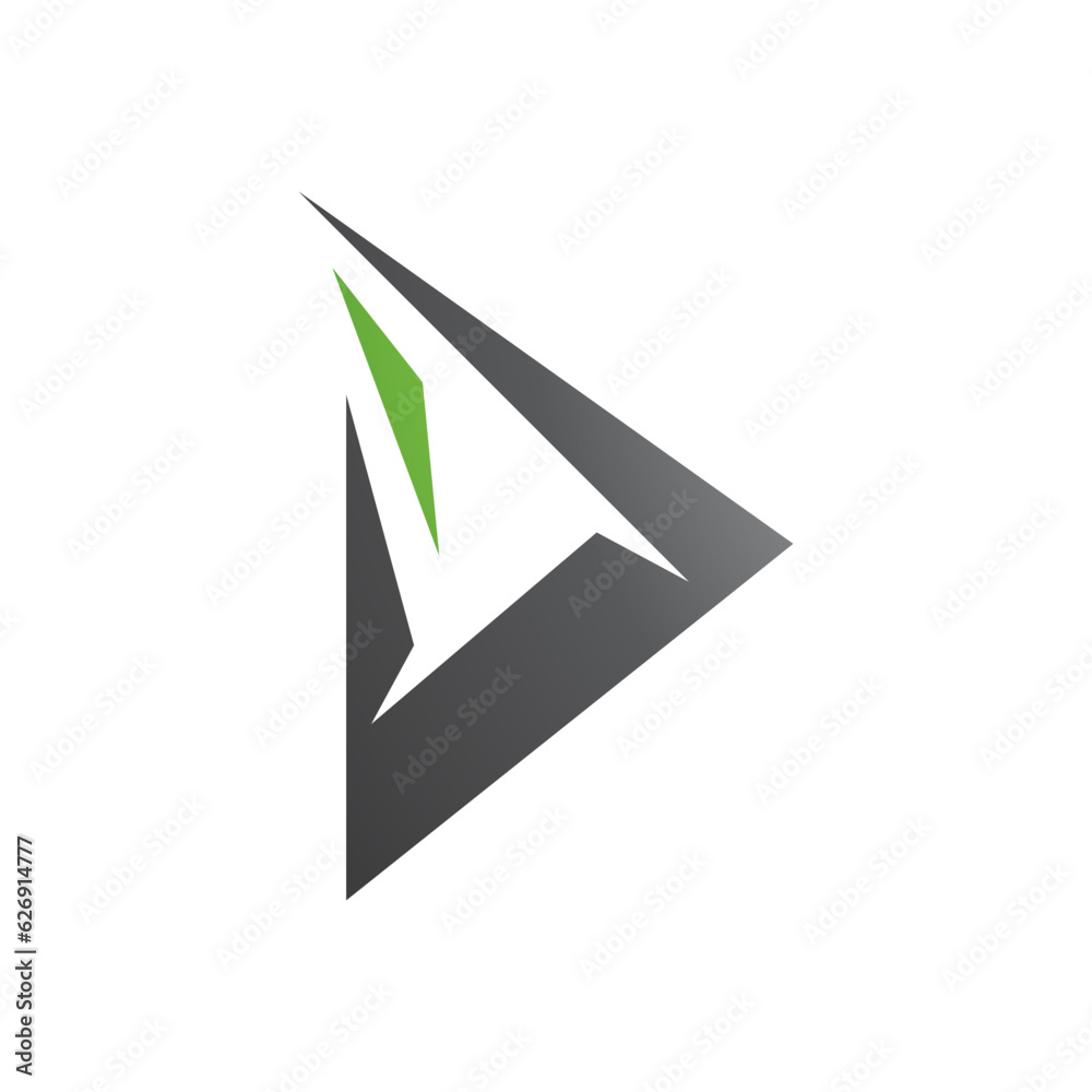 Green and Black Spiky Triangular Letter D Icon Green and Black Spiky Triangular Letter D Icon