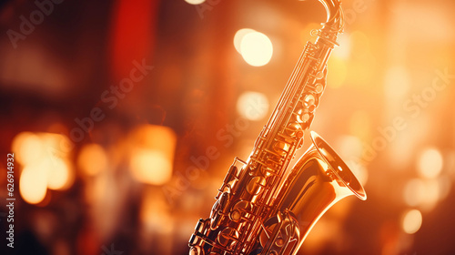 close - up of saxophone keys being played, dynamic movement, golden brass reflecting stage lights, jazz club atmosphere, warm tones, impressionist style