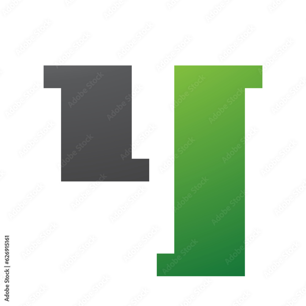 Green and Black Stamp Shaped Letter Y Icon Green and Black Stamp Shaped Letter Y Icon