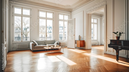 Foto Un grand salon moderne Haussmannien.
