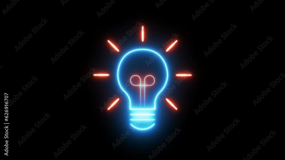 Glowing neon line light bulb icon isolated on transparent background. Idea, innovation, creativity, energy, team work, thinking and Inspiration concept. 4K Video motion graphic animation. Glowing neon line light bulb icon isolated on transparent background. Idea, innovation, creativity, energy, team work, thinking and Inspiration concept. 4K Video motion graphic animation.