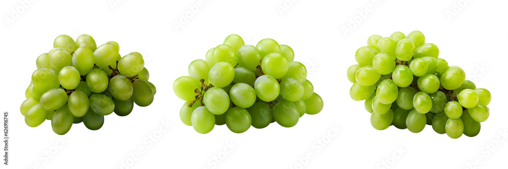 Fresh green grape bunch isolated on transparent background Fresh green grape bunch isolated on transparent background