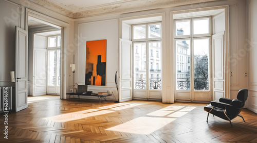 Print op canvas L'intérieur d'un appartement Haussmannien à Paris.