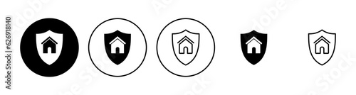 Home insurance icon set. home protection icon