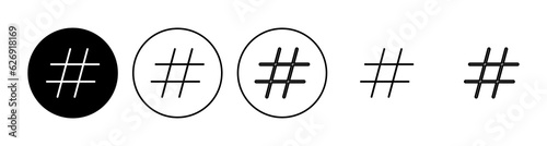 Hashtag icon set. hashtag symbol