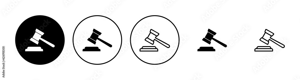 Gavel icon set. judge gavel icon vector. law icon vector. auction hammer Gavel icon set. judge gavel icon vector. law icon vector. auction hammer