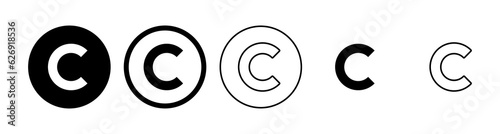 Copyright icon set. copyright symbols