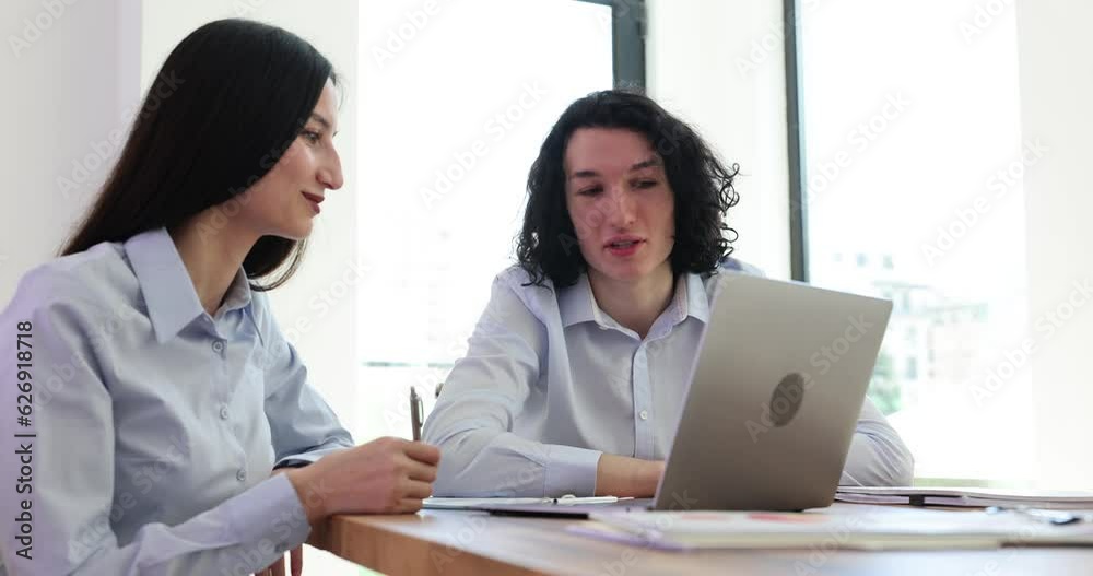 Successful business people working together in office. Starting up teamwork in pairs and new business project Successful business people working together in office. Starting up teamwork in pairs and new business project