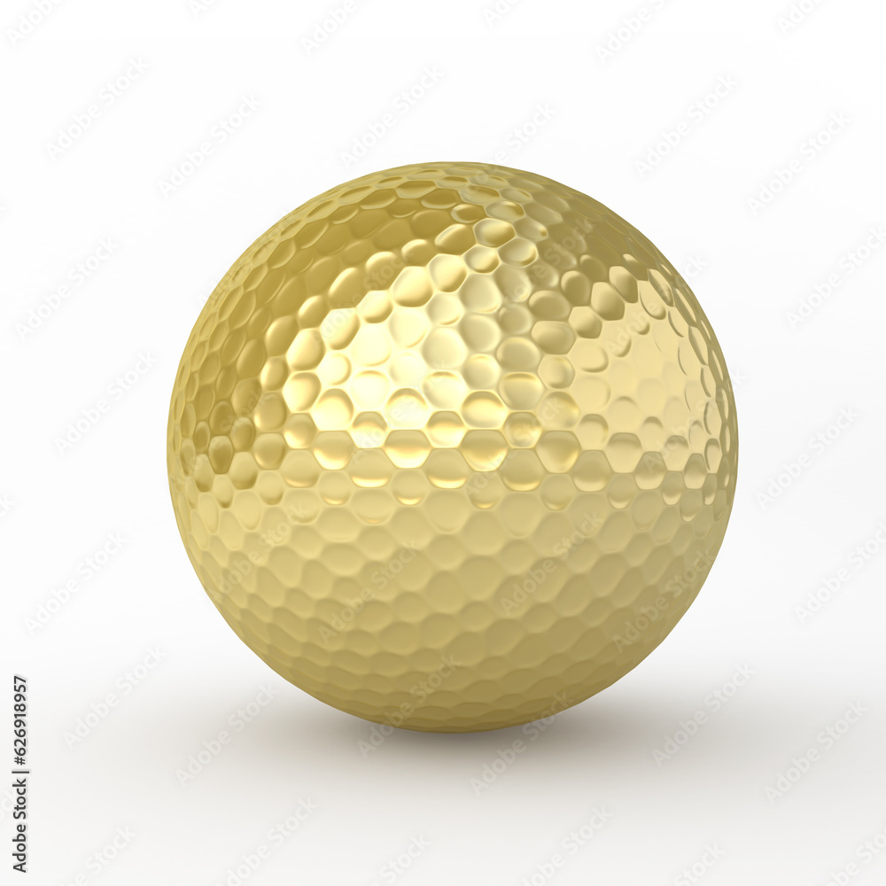 3d render Golfball gold (clipping path) 3d render Golfball gold (clipping path)