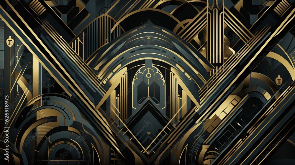 Abstract background with detailed 1950s art deco style, vintage design