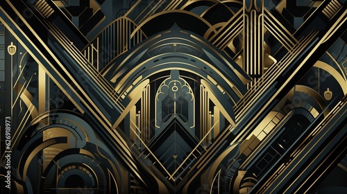 Abstract background with detailed 1950s art deco style  vintage design