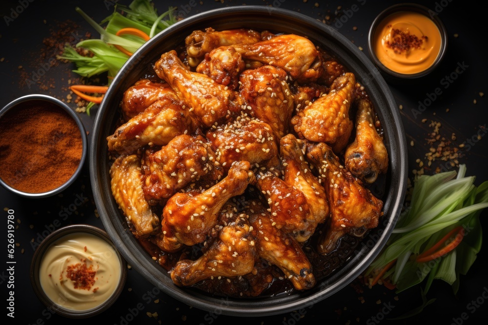 Fototapeta premium Hot and Spicy Buffalo Chicken Wings
