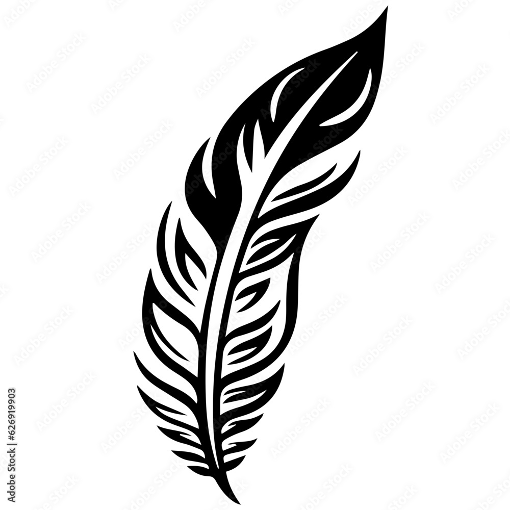 Fototapeta premium bird feather silhouette illustration 