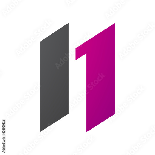 Free Download Magenta and Black Letter N Icon with Parallelograms - GFXLoad