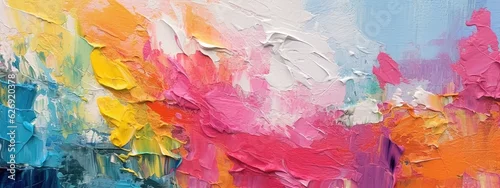 Panel kuchenny z motywem Closeup of abstract rough colorful multicolored art painting texture, with oil brushstroke, pallet knife paint on canvas