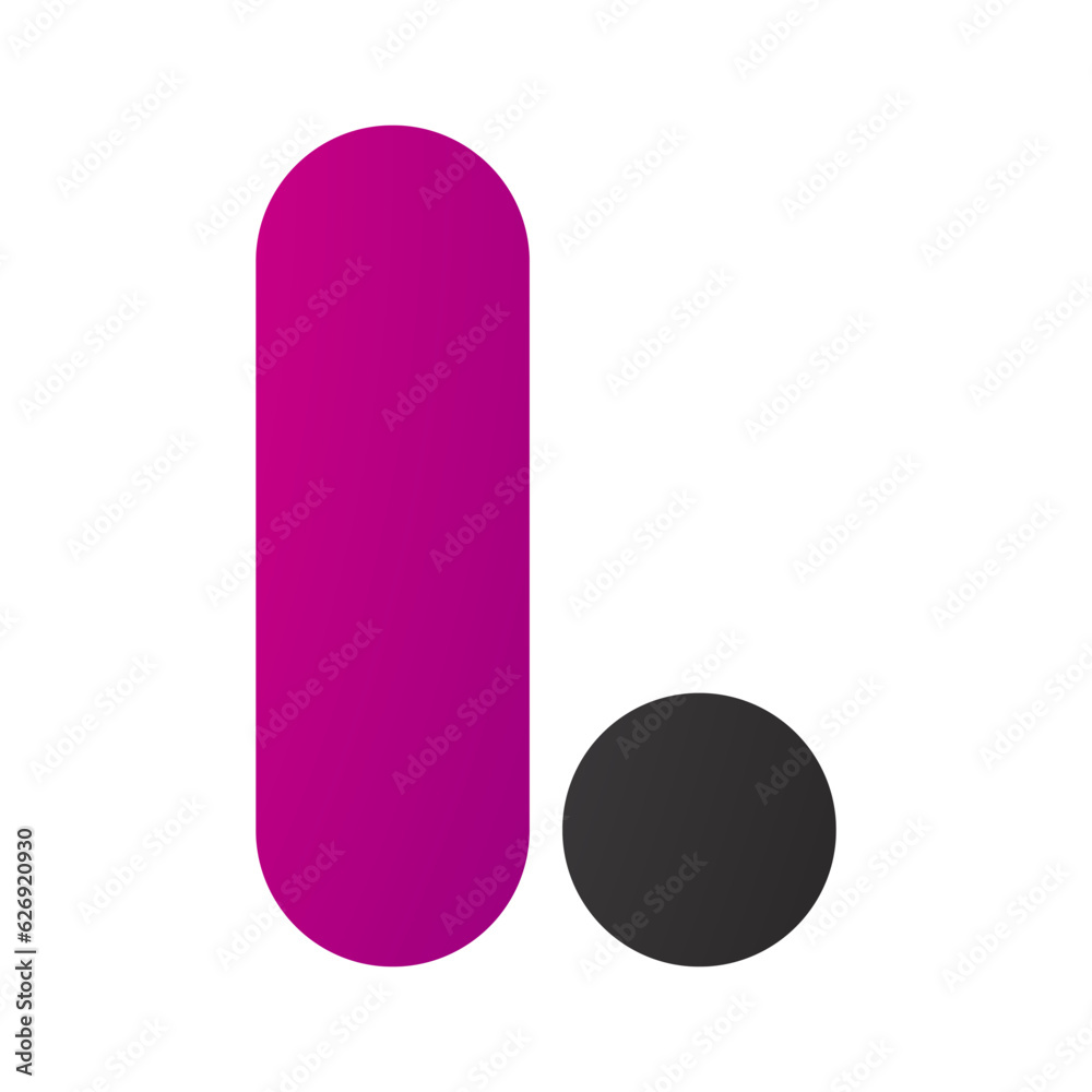 Magenta and Black Rounded Letter L Icon Magenta and Black Rounded Letter L Icon