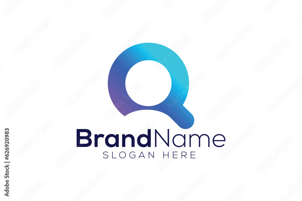 Minimal magnifying glass and man or searching man logo design vector template Minimal magnifying glass and man or searching man logo design vector template