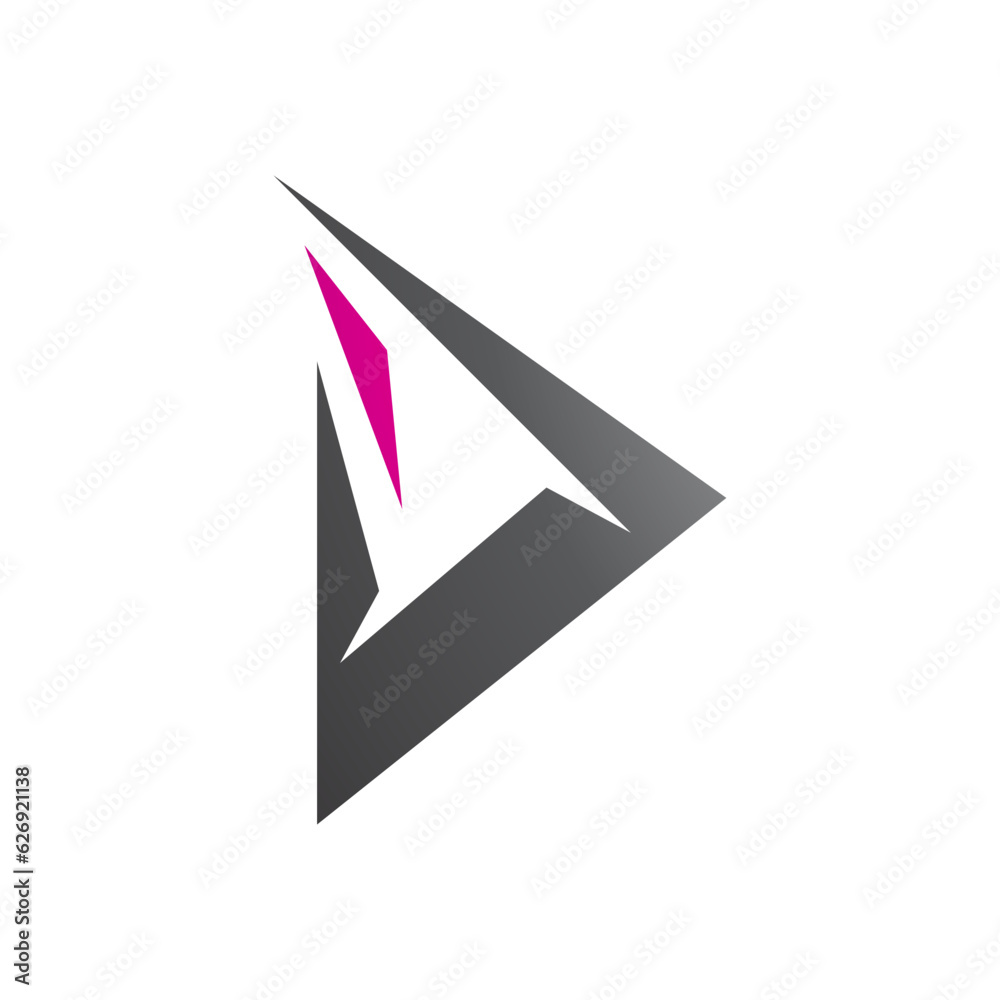 Magenta and Black Spiky Triangular Letter D Icon Magenta and Black Spiky Triangular Letter D Icon
