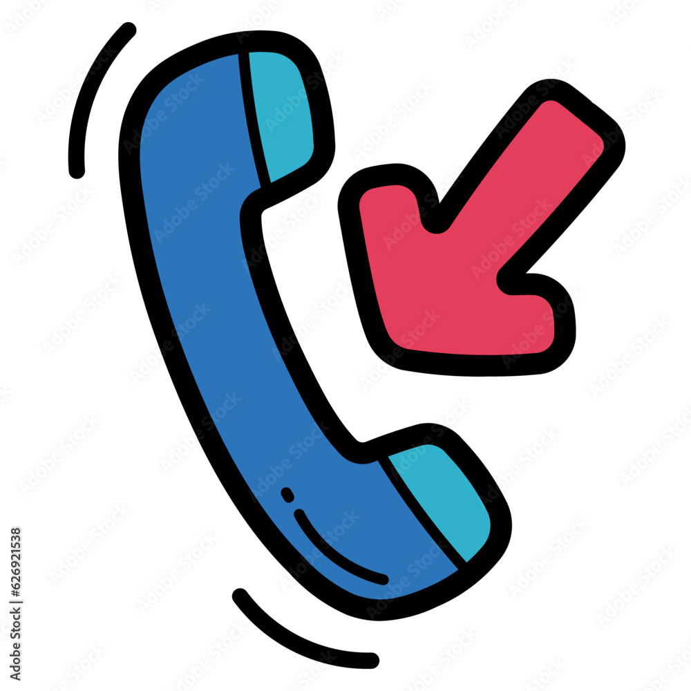 Phone receiver filled outline icon style Phone receiver filled outline icon style