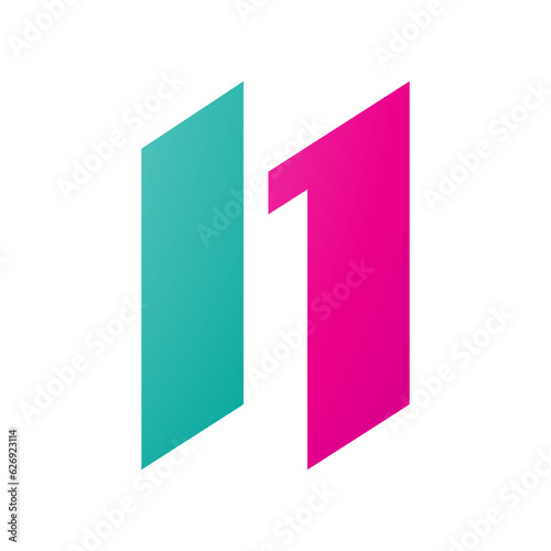 Free Download Magenta and Green Letter N Icon with Parallelograms - GFXLoad