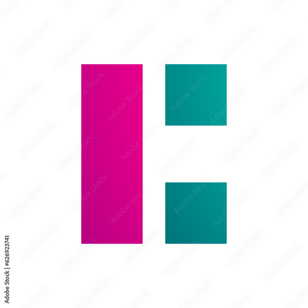 Magenta and Green Rectangular Letter C Icon Magenta and Green Rectangular Letter C Icon
