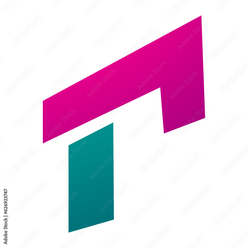 Magenta and Green Rectangular Letter R Icon Magenta and Green Rectangular Letter R Icon