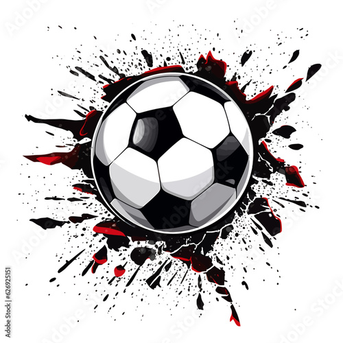 Grunge soccer ball.  isolated on white background  vector illustration.