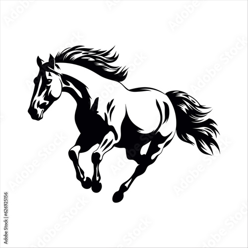 Horse silhouette isolated on white background  vector illustration  vector illustration.