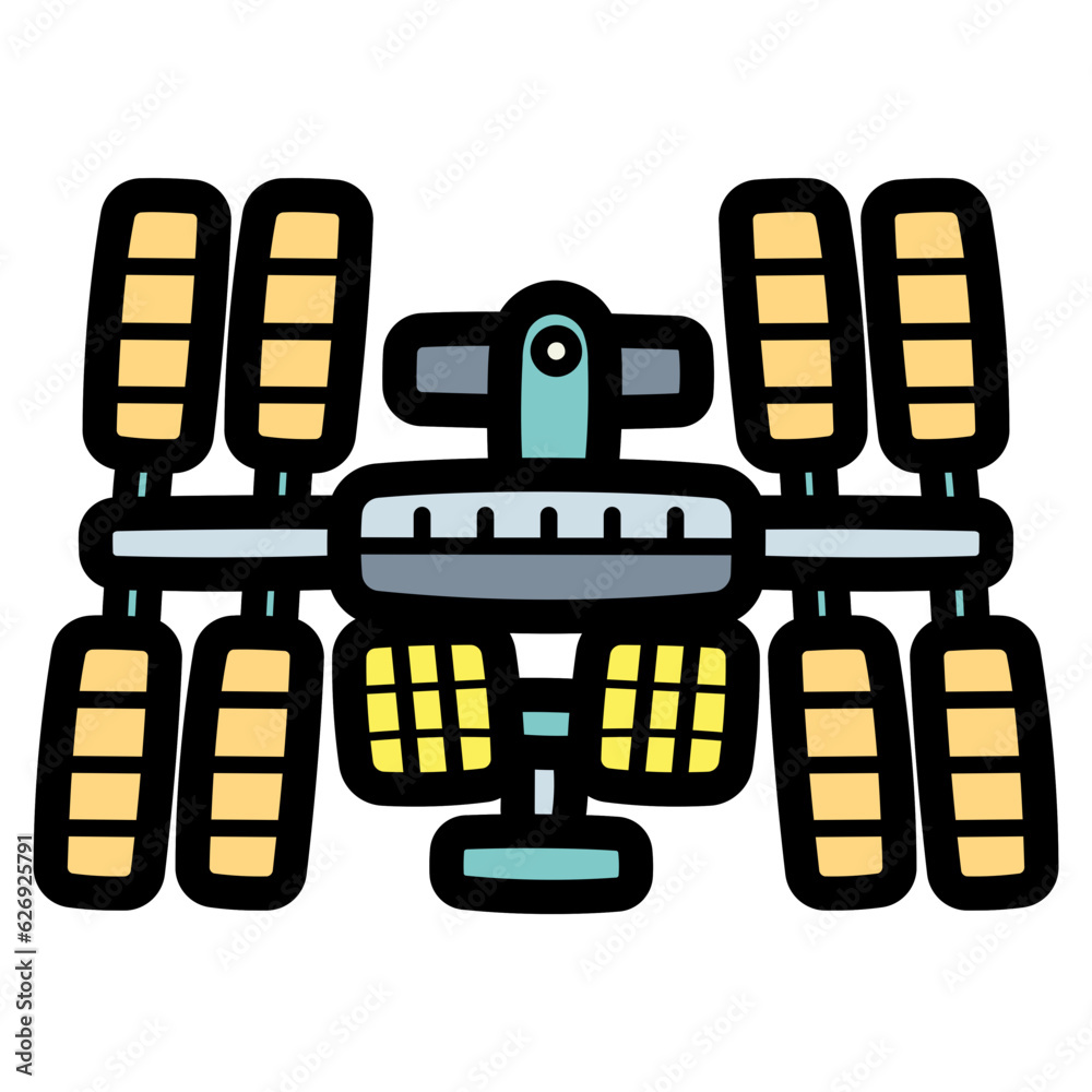 Fototapeta premium space station filled outline icon style