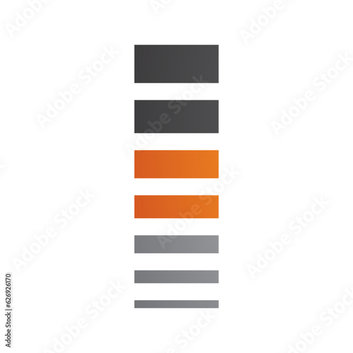 Orange and Black Letter I Icon with Horizontal Stripes