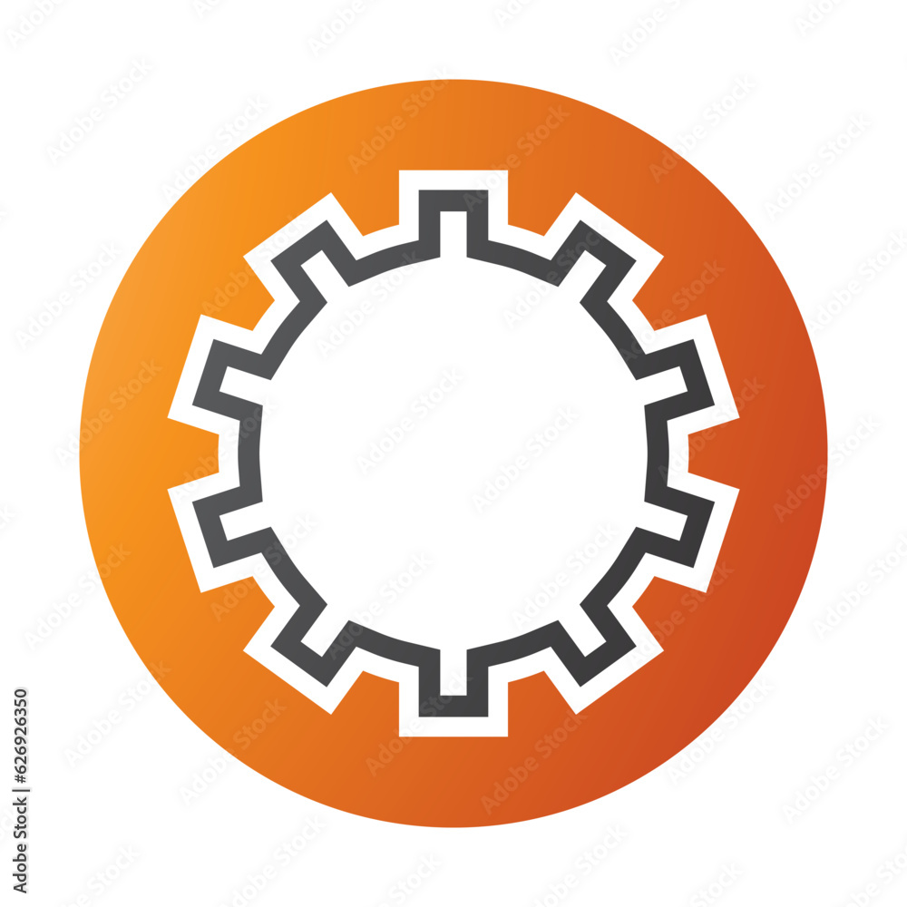 Orange and Black Letter O Icon with Castle Wall Pattern