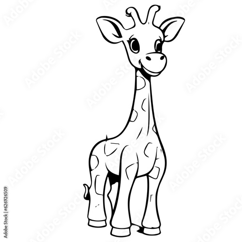 Giraffe  coloring book for kids  vector illustration