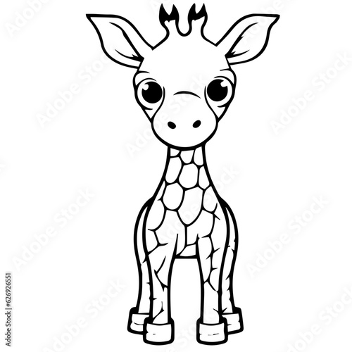 Giraffe, coloring book for kids, vector illustration © DLC Studio