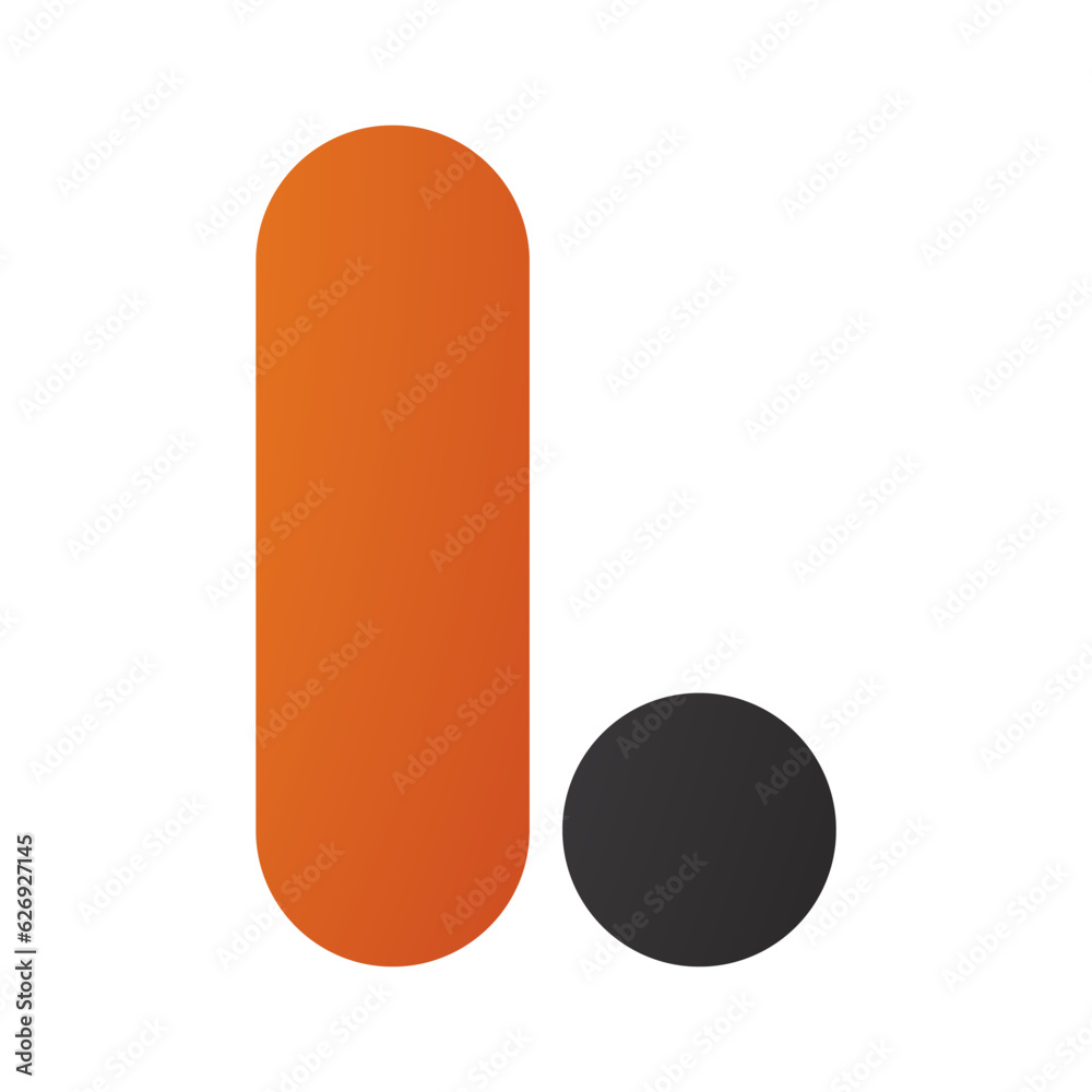 Orange and Black Rounded Letter L Icon Orange and Black Rounded Letter L Icon