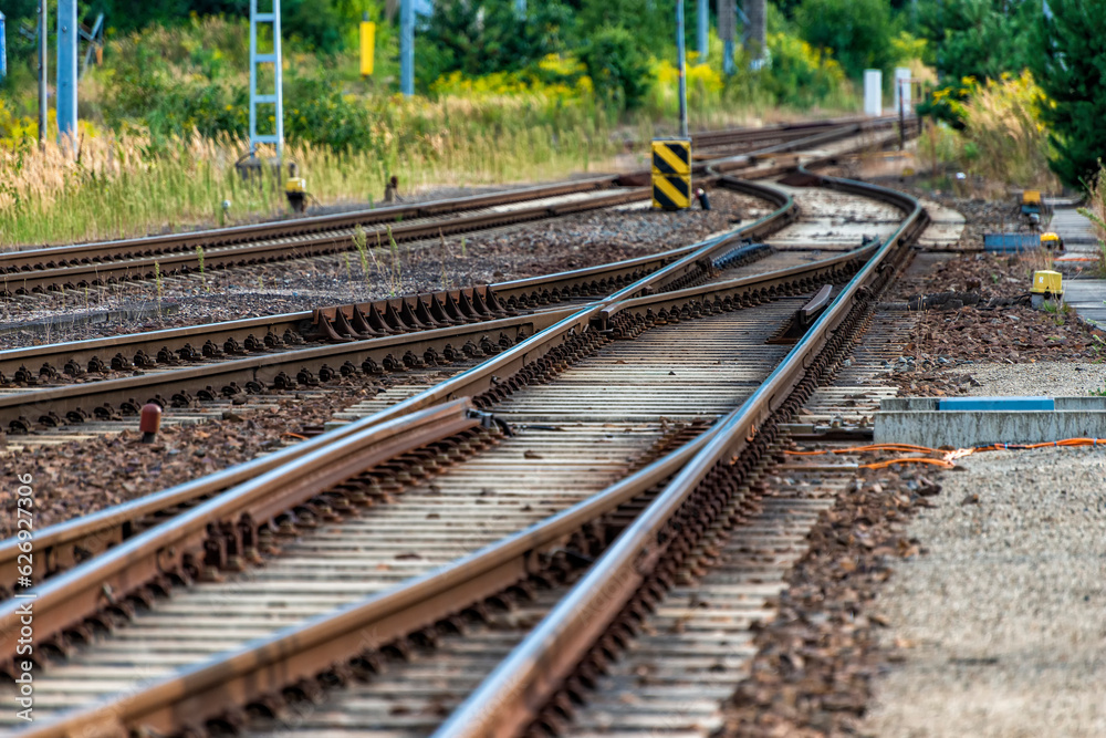 Railway tracks in a railway station