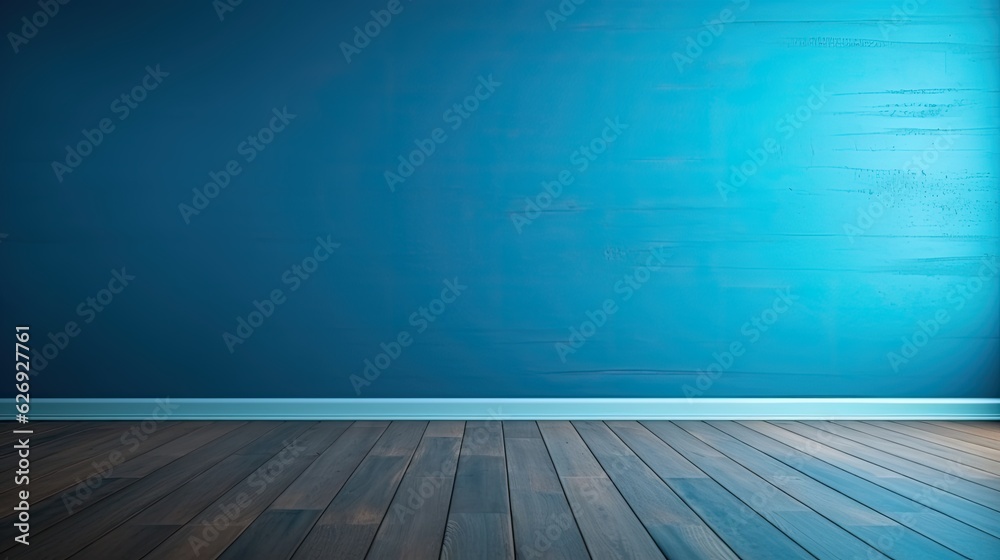 empty blue room with floor empty blue room with floor