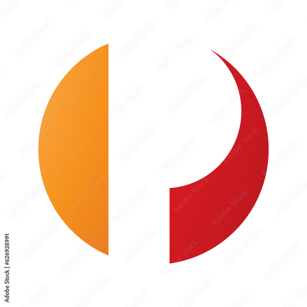 Orange and Red Circle Shaped Letter P Icon Orange and Red Circle Shaped Letter P Icon
