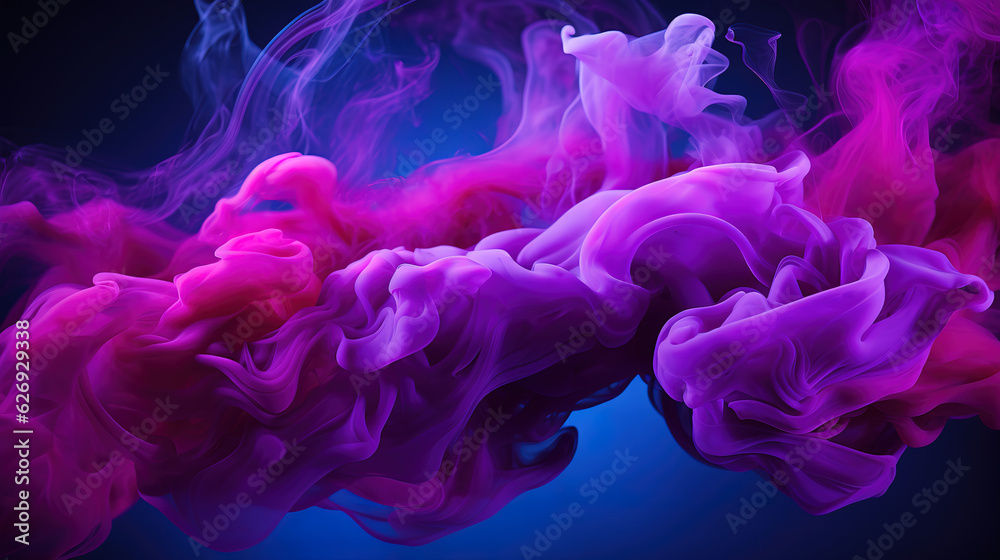 Acryllic color dissolving in water. Generative Ai